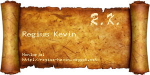 Regius Kevin névjegykártya